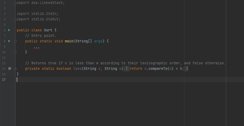 the deque, and writes the sorted strings to standard output. Performance Requirements