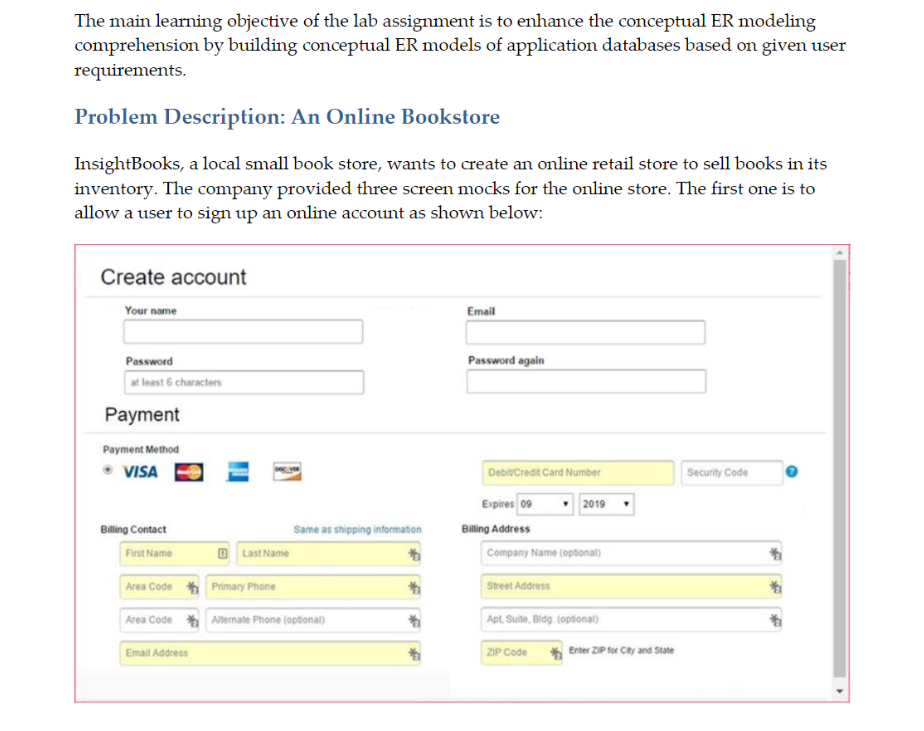 which consists of the following tasks: USE DRAW.IO FOR THE ER MODELS