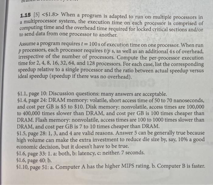  1.15 [5] When a program is adapted to run on multiple