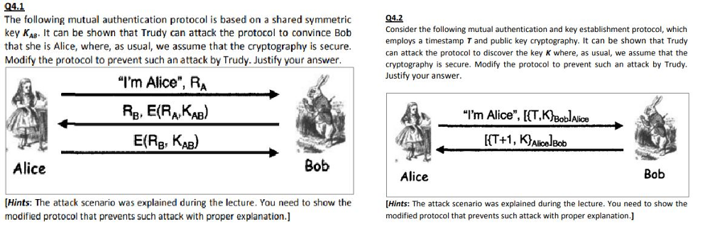 94.1 The following mutual authentication protocol is based on a shared