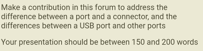  1. The difference between a port and a connector. 2. The