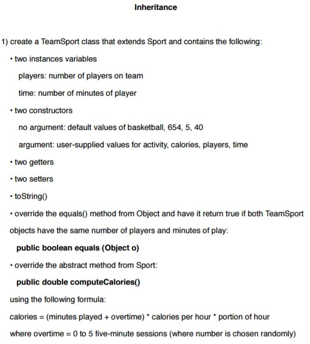 Inheritance Java Programming These are the codes that I wrote from the