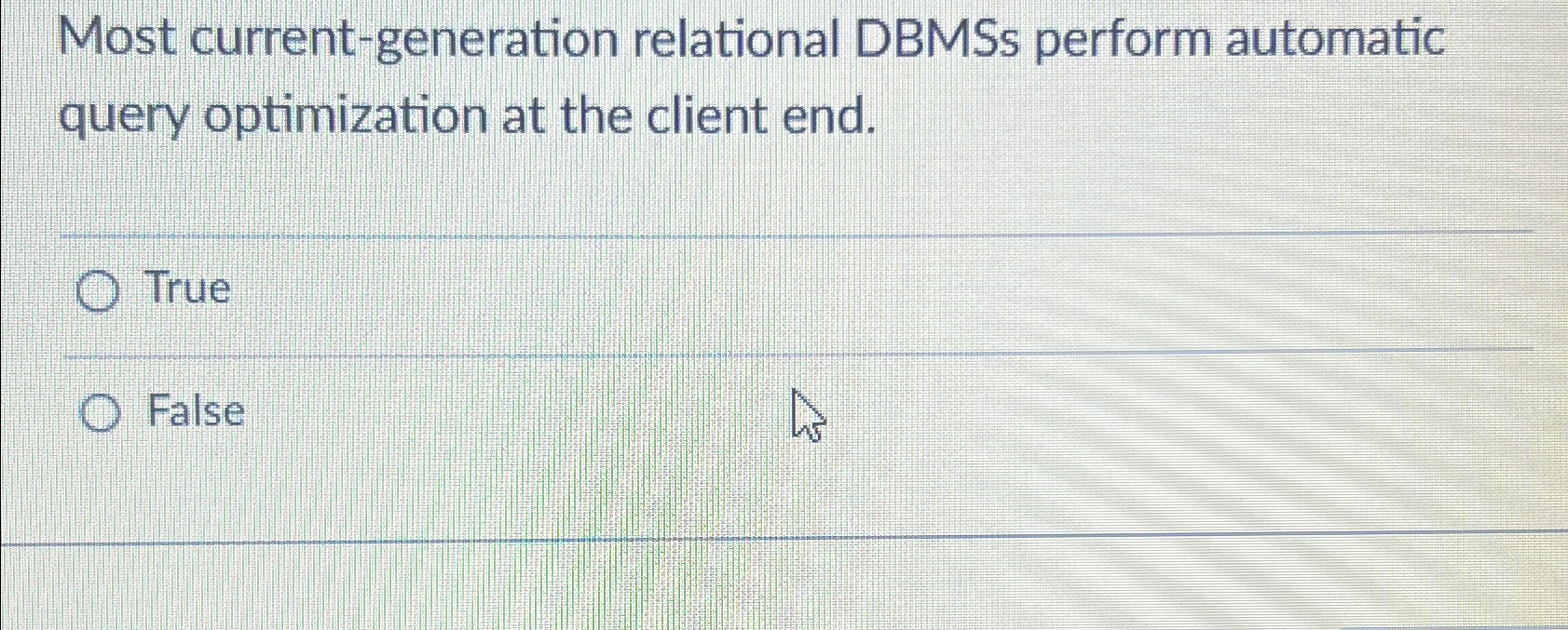  Most current-generation relational DBMSs perform automatic query optimization at the client