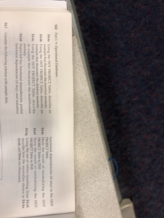 sample data. DEPARTMENT OF TRANSPORTATION (DOT) PROJECT TABLE ProjectiD ProjectName CountylD County