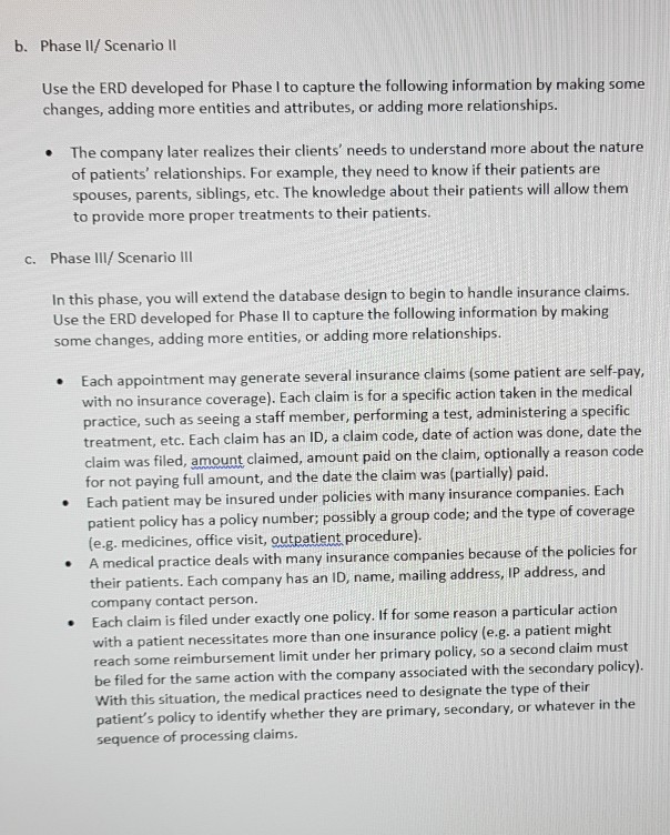 Date: Tuesday 9/18/18 Draw an ERD to capture information found at different