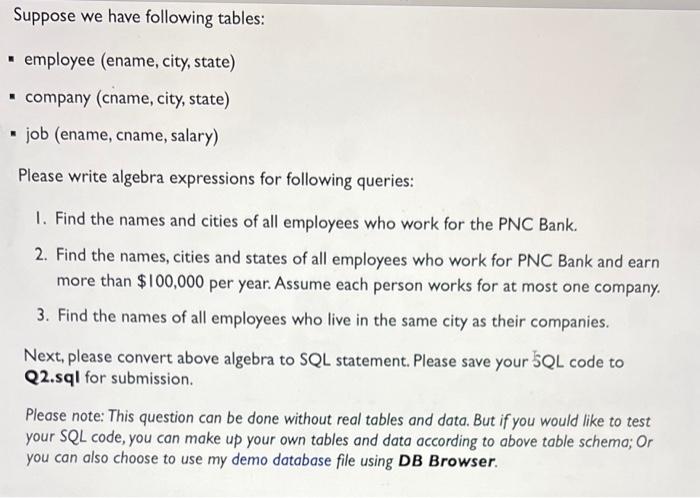need albrega and SQL expression code for these, thank you Suppose we