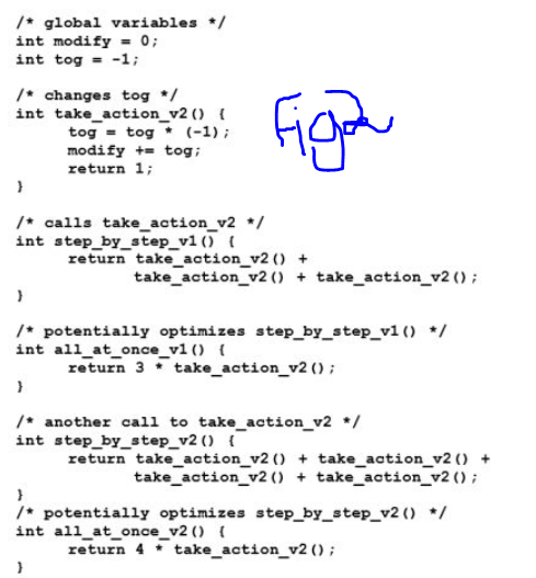 fy after executing all_at once) is at once ( ) the value