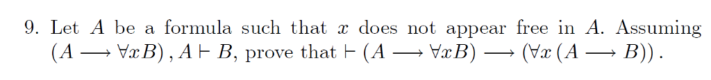  9. Let A be a formula such that x does not