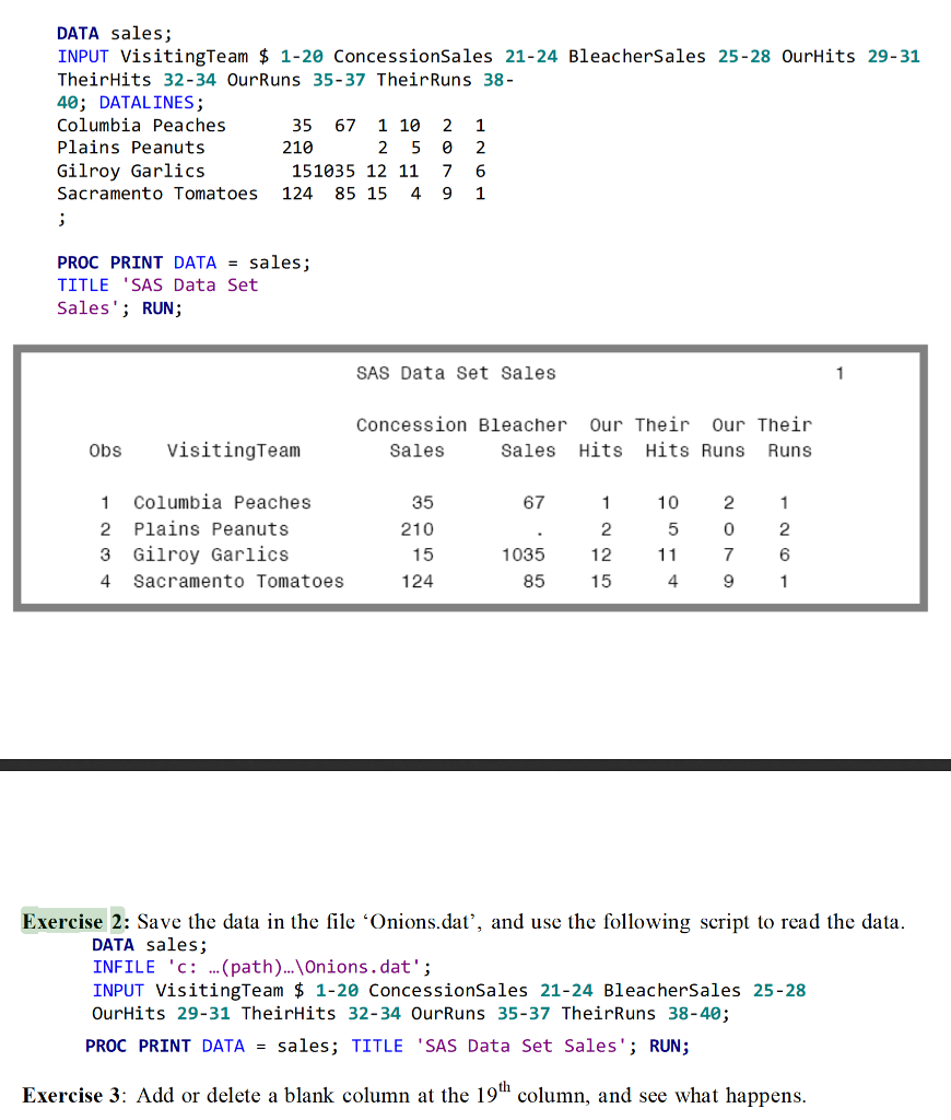  Do Exercises 2 and 3 in SAS code. Please have the
