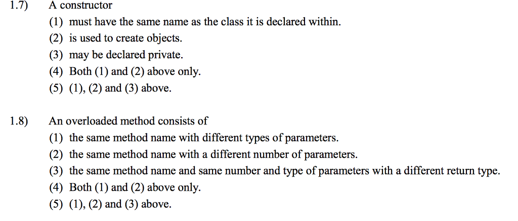 to check the correct answers. Thank you. 1.2 Multiple inheritance means (1)