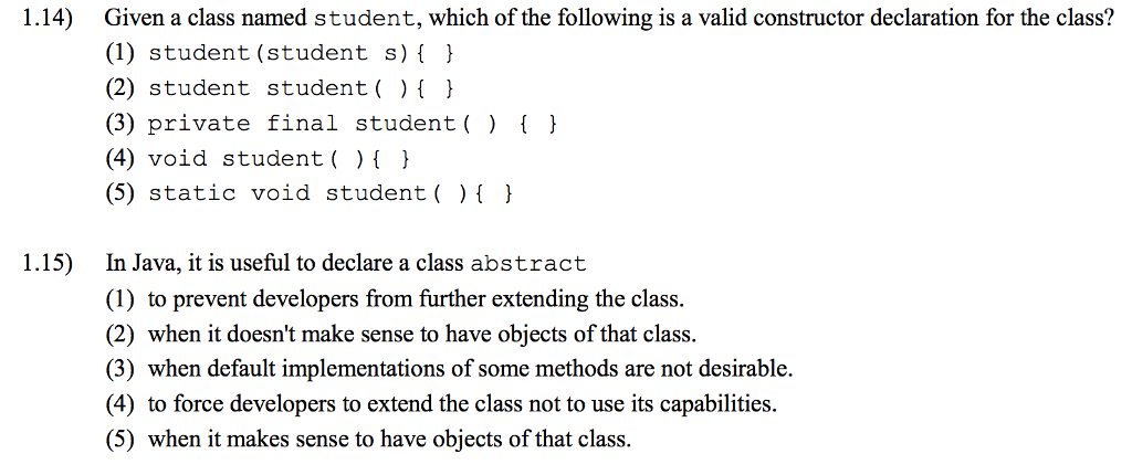 inheriting from more than one super class. (4) None of the above
