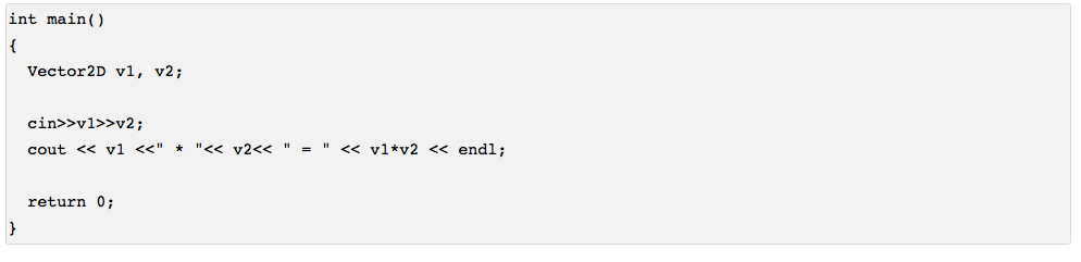 about a two-dimensional vector. The class should have methods to get and