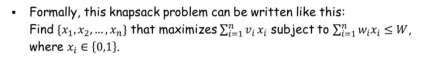 after two required) [Knapsack: programming with post-processing] Write a program code to