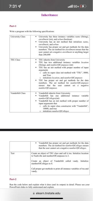 Part-1 Write a program with the following specifications. Using python. Part-1