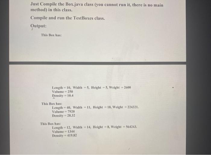 class that models a heavy "Box" that should be saved in a