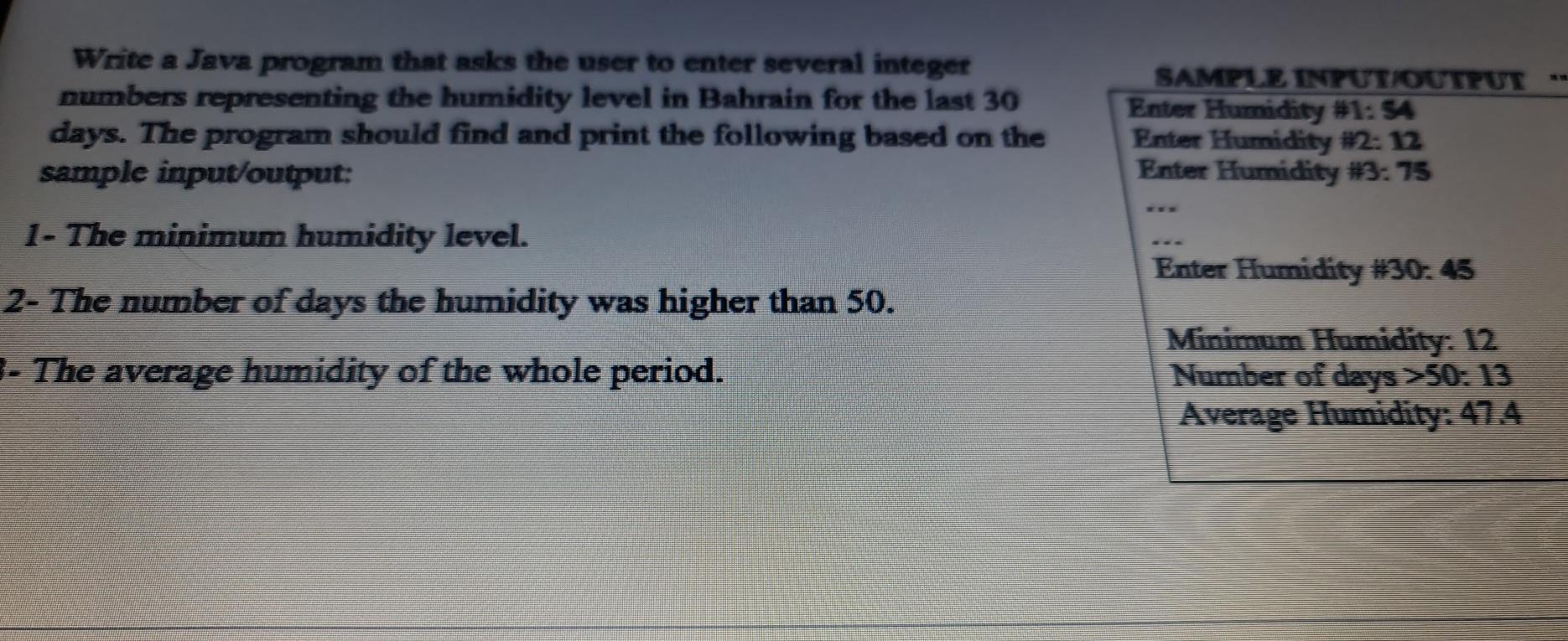  itcs113 Write a Java program that asks the user to enter