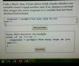  Code a block, that, if tests above it fail, checks whether