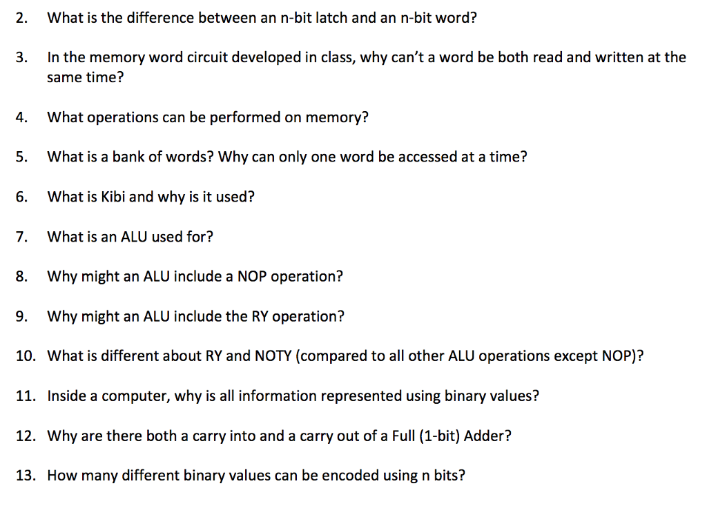 Question(1):- What is the difference between an n-bit latch and an n-bit