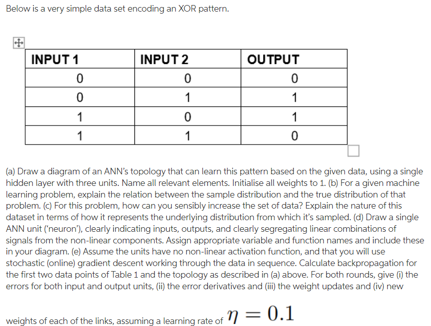  Below is a very simple data set encoding an XOR pattern.
