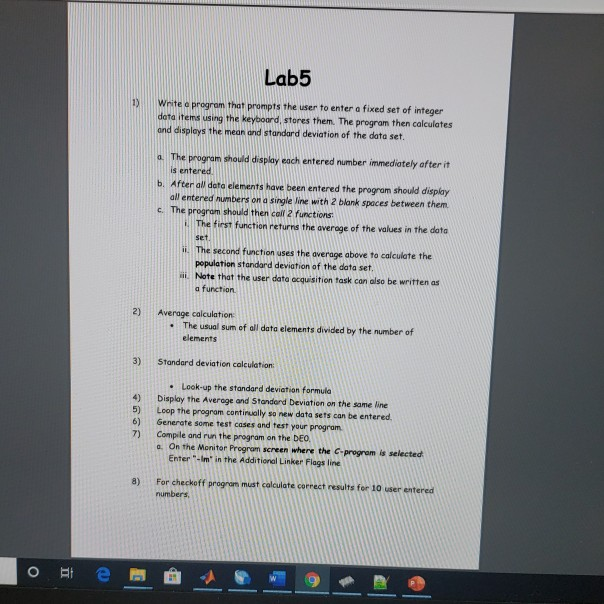  C Program Lab5 write a program that prompts the user to