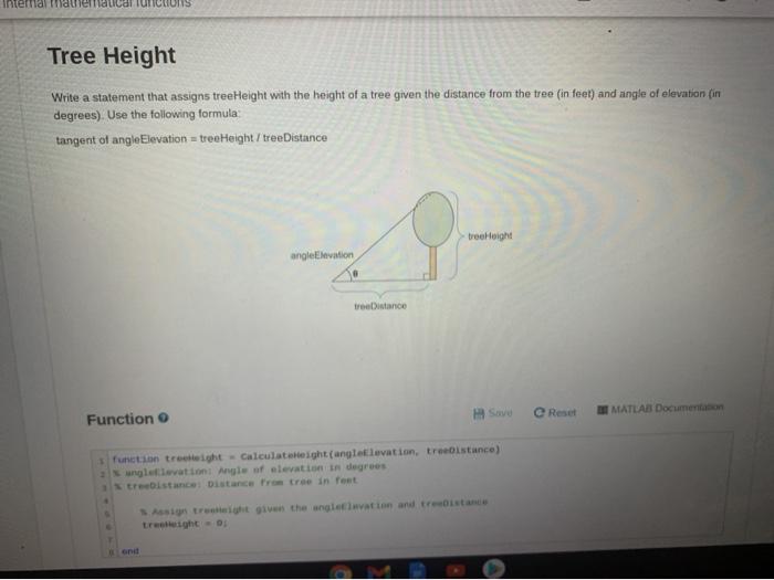  interna aerial di Tree Height Write a statement that assigns treeHeight