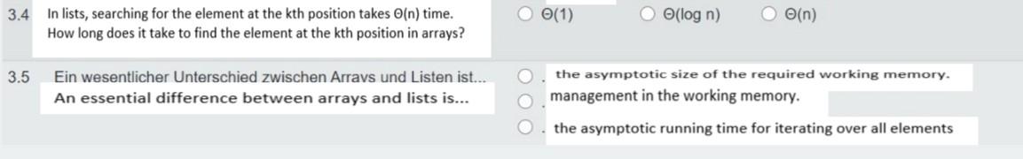Algorithms and data structures O (1) 3.4 In lists, searching for the