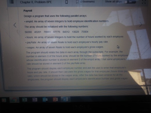 only flowchart E Chapter 8, Problem 8PE D 3 Bookmarks) Show