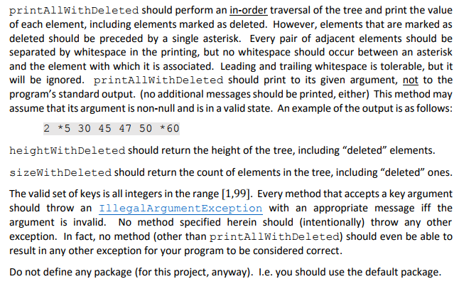 tree node class that is used to implement the BST. Specification The