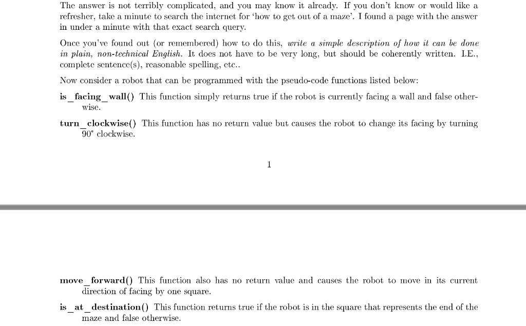 this homework you will describe an algorithm in pseudo-code to make a