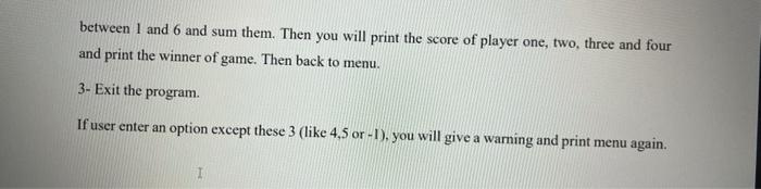 options in menu; 1- Call the guess_number.py module. Your program will generate