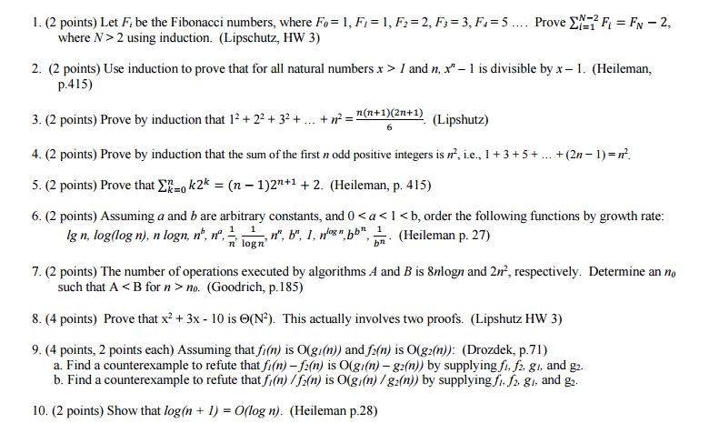 Please answer the 6th question. I. (2 points) Let F, be the
