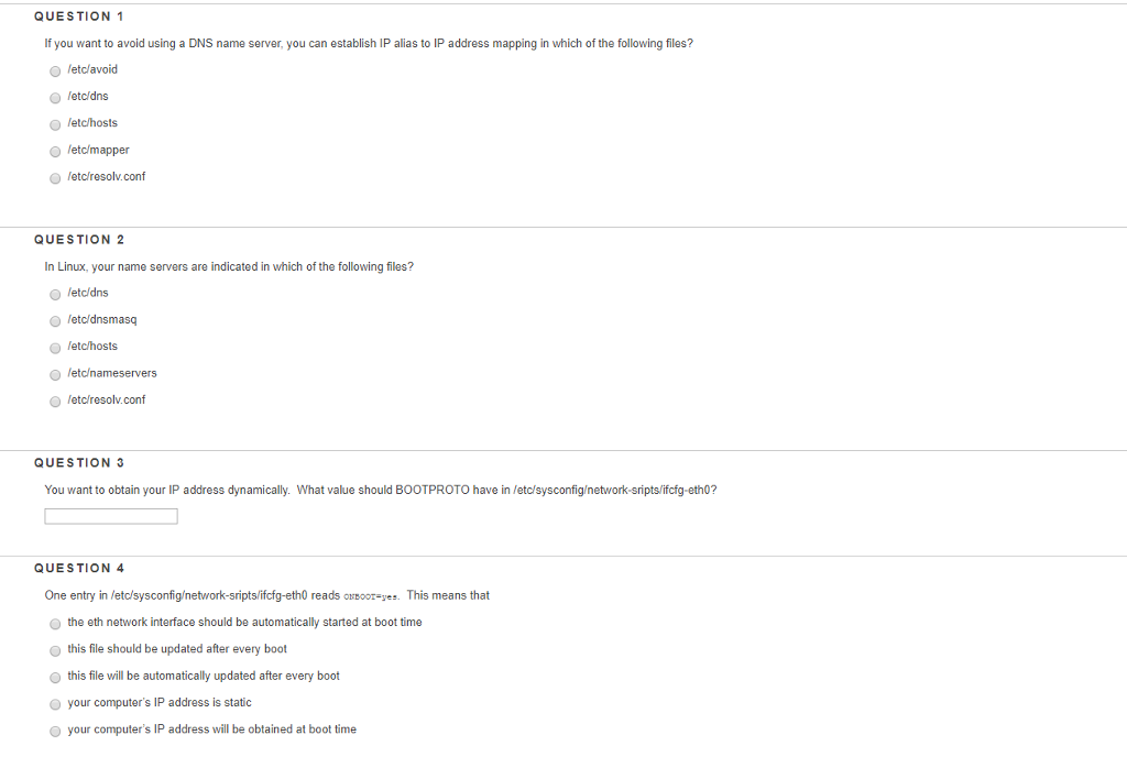 QUESTION 1 If you want to avoid using a DNS name