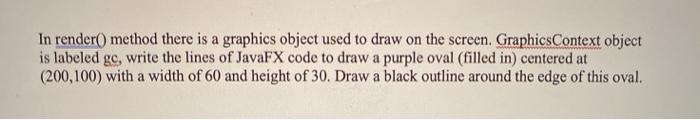 Java FX In render() method there is a graphics object used to