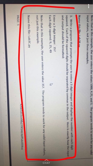  Note that in this example, the user enters the values 1000,
