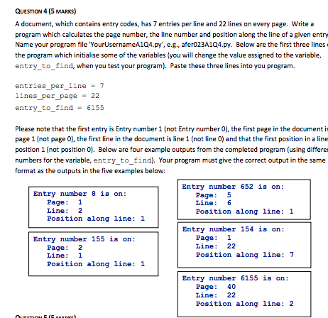 Would love the code for this QUESTION 4 (S MARKS) A document,