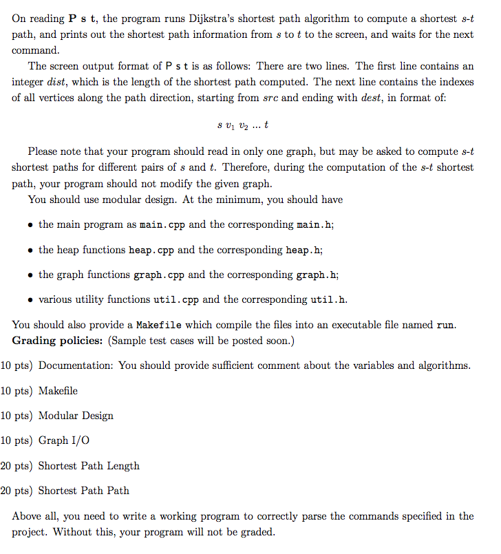 following four commands from the standard input, and execute corresponding functions. On