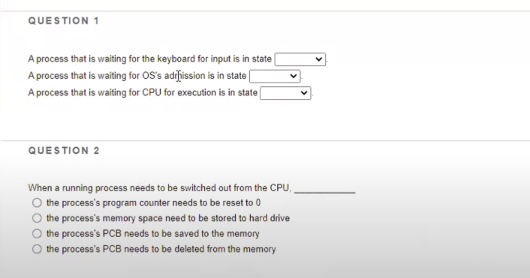 NEED ANSWER ASAP . THANK YOU QUESTION 1 A process that is