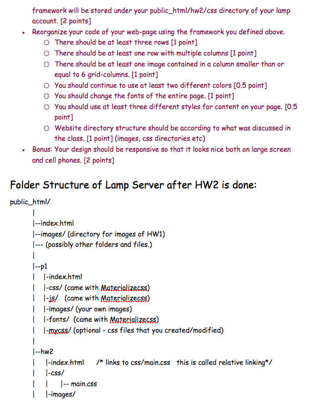 please complete the code for this assignment. (html) framework will be stored