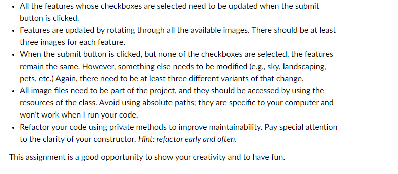 that includes a label, three checkboxes that correspond to three features in
