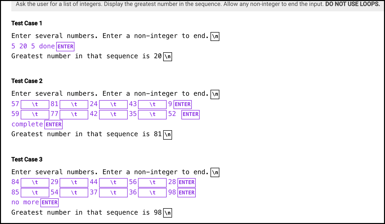 I need this in Java. Ask the user for a list of