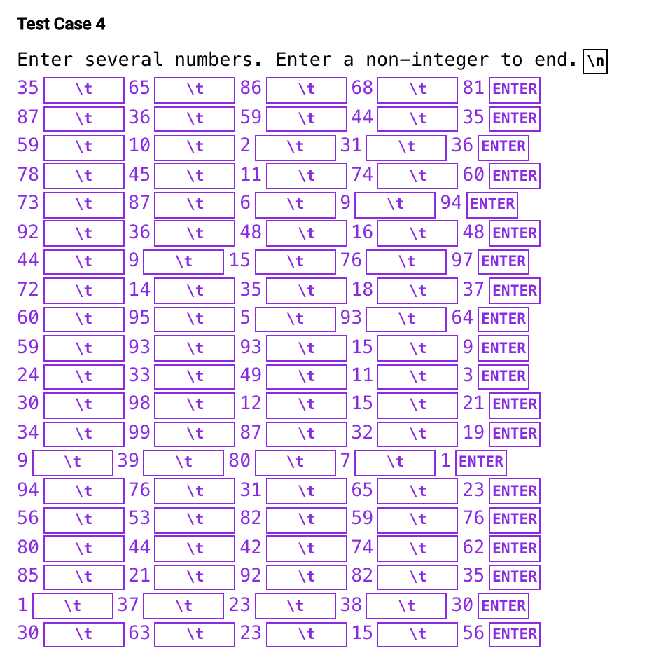 integers. Display the greatest number in the sequence. Allow any non-integer to