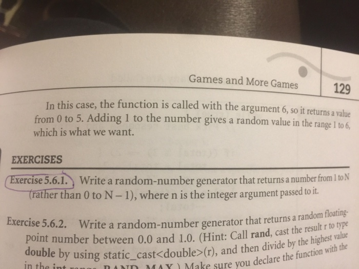  Exercise 5.6.1. Write a random number generator that returns a number