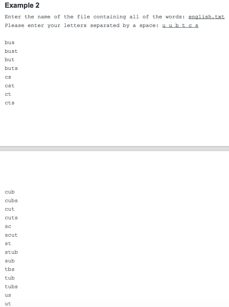 No global variables may be used . The only code that may