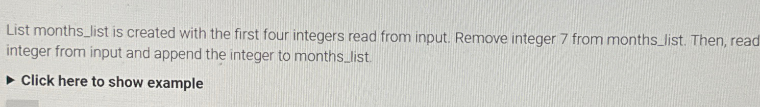  List month__list is created with the first four integers read from