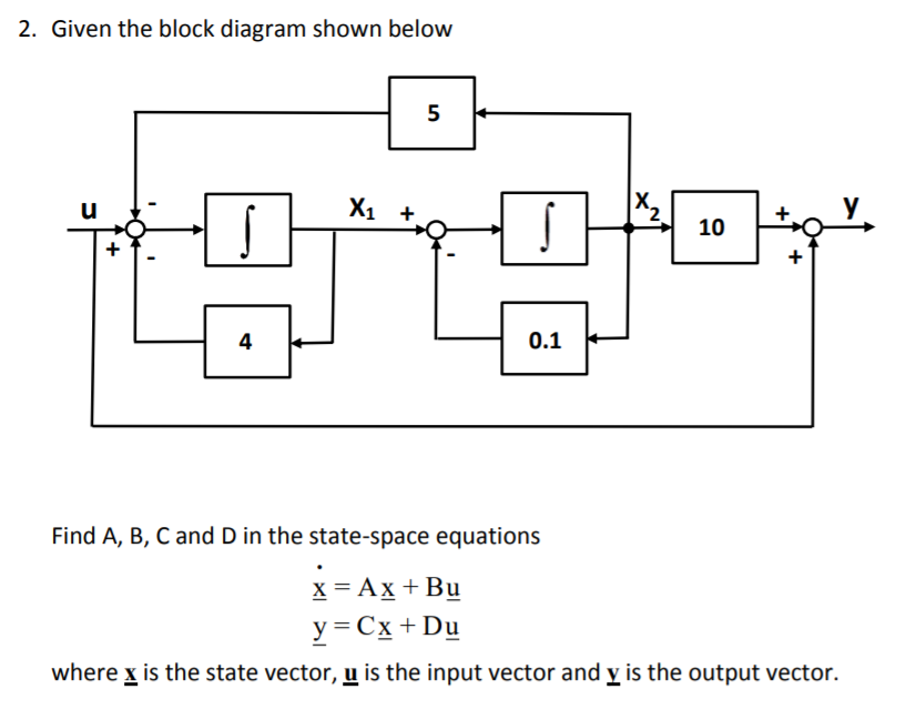  2. Given the block diagram shown below 5 X, 2 4