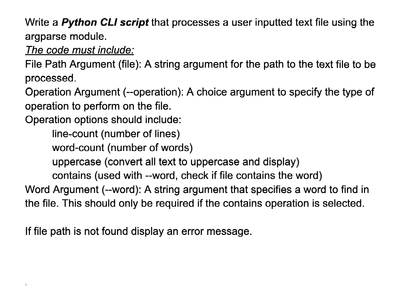  Write a Python CLI script that processes a user inputted text