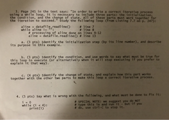  Using Python 3 Page 245 in the text says: "In order