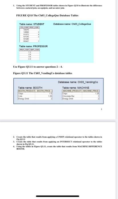  relational algebra how can this be done using access ? 1.