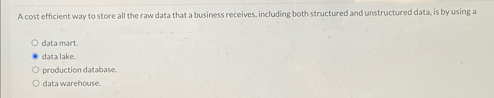  A cost efficient way to store all the raw data that