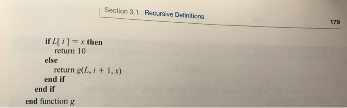 value of 1. L is a list (array) of 10 integers What